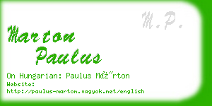 marton paulus business card